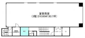 岡地ビル３階間取り図