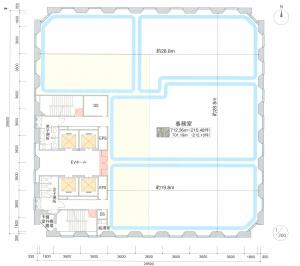 淀屋橋フレックスタワー基準階間取り図