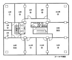 奥内第５ビル基準階間取り図