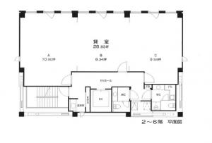 ＭＦ南森町２ビル基準階間取り図