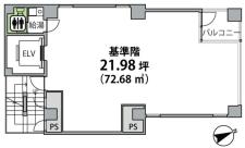 日比谷パークビル基準階間取り図