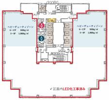 ＦＯＲＥＦＲＯＮＴ　ＴＯＷＥＲ　Ⅰ（フォアフロントタワーⅠ）基準階間取り図