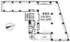 いちご東五反田ビル基準階間取り図