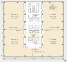 東京サンケイビル基準階間取り図