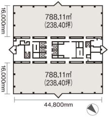 西新宿三井ビルディング基準階間取り図