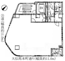 大伝馬町壱番地ビル基準階図面