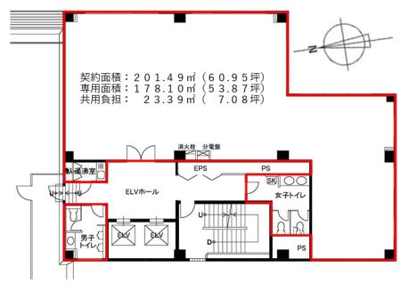 ハークス六本木ビル基準階間取り図