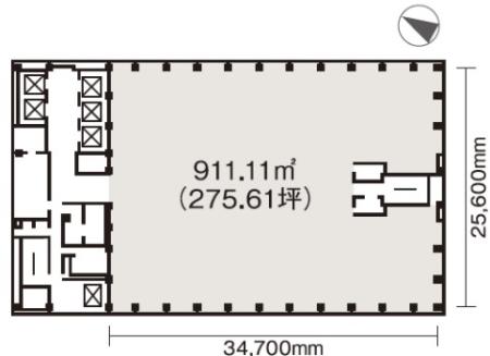 新宿三井ビルディング二号館基準階間取り図