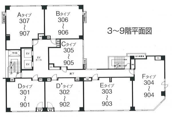 サムティインテリジェンスビル基準階間取り図