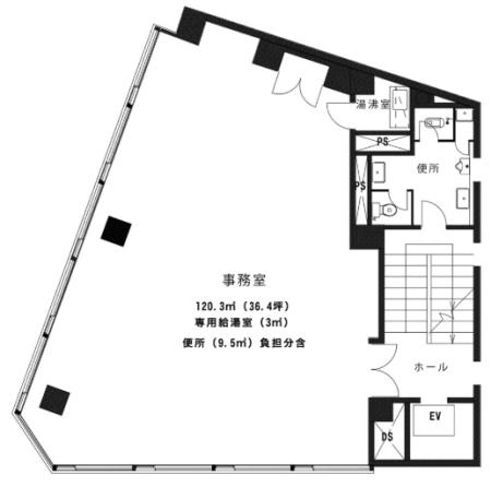 銀座西ビルヂング基準階図面