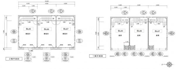 江坂2丁目コンパクトオフィス(CUBE)基準階図面