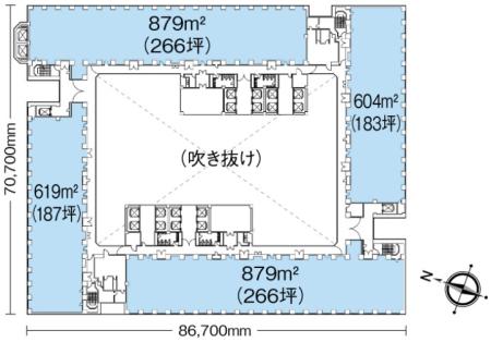 新宿NSビル基準階図面