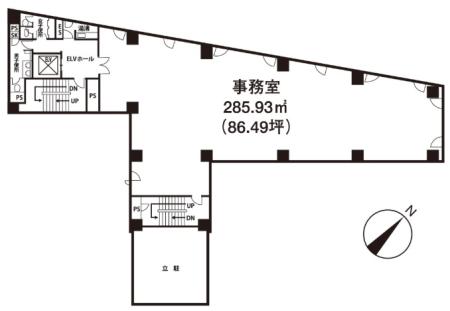 いちご箱崎ビル基準階間取り図
