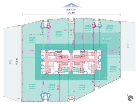 HANEDA INNOVATION CITY（ZONE B）基準階図面