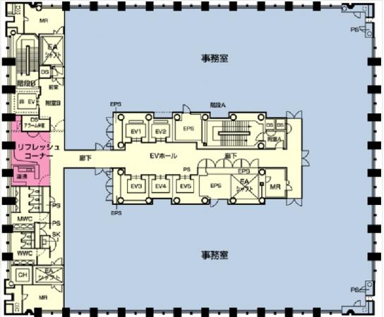 神戸関電ビル基準階間取り図