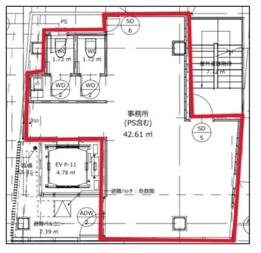 ACN渋谷幡ヶ谷ビル基準階図面