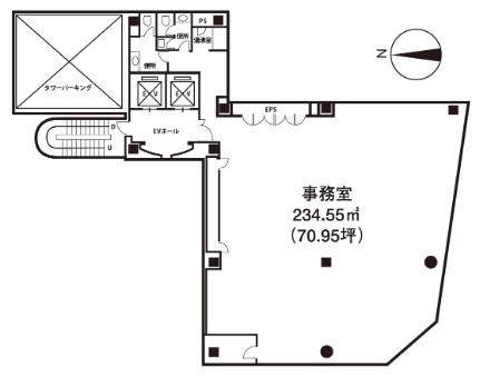 いちご神田小川町ビル基準階間取り図