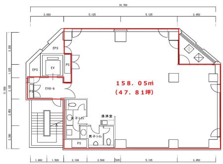 TK新都心ビル基準階図面