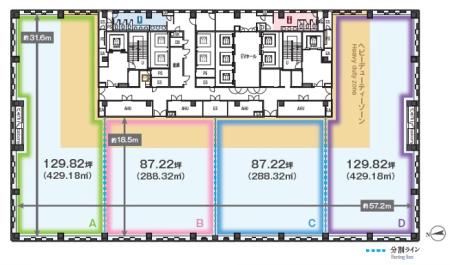 品川シーサイドウエストタワー基準階間取り図