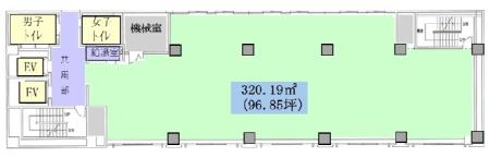 西新宿室町ビル基準階間取り図