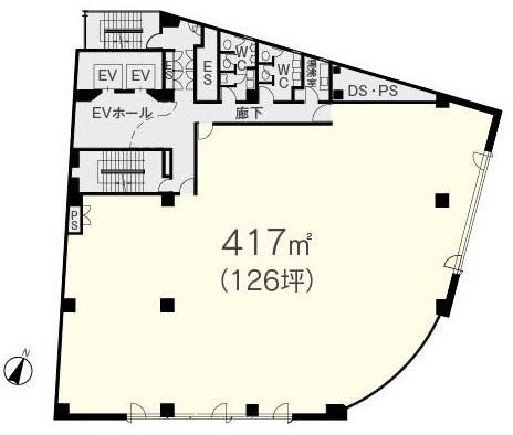 三宮ハートビル基準階間取り図