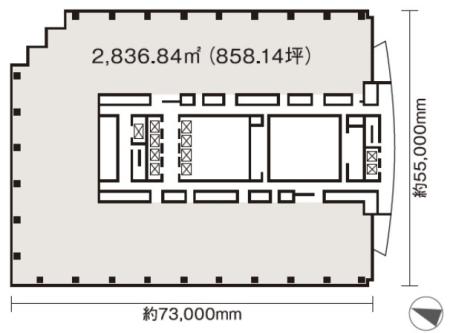 赤坂Bizタワー基準階図面