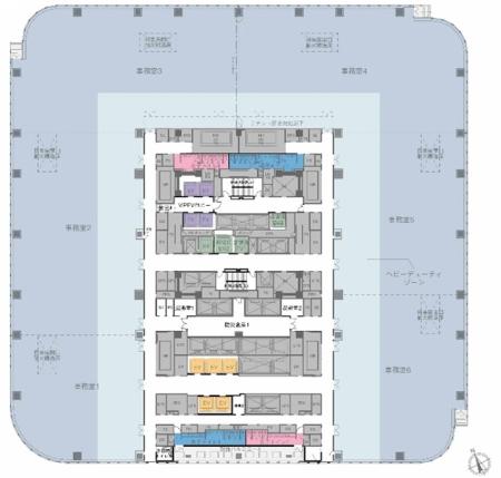 日本橋一丁目中地区 第一種市街地再開発事業基準階図面
