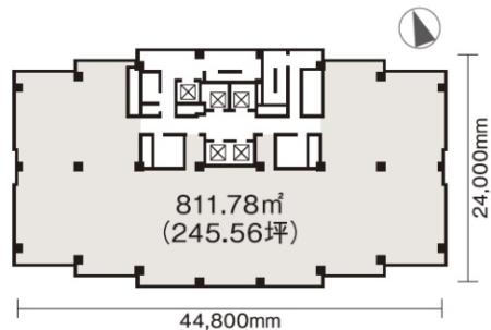 ニチレイ明石町ビル基準階間取り図