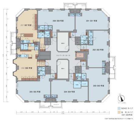 高輪マンション基準階図面