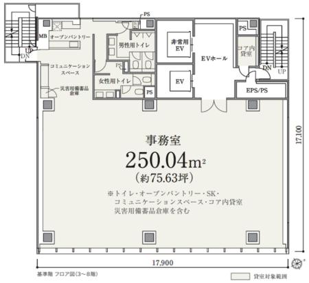 BIZCORE日本橋基準階図面
