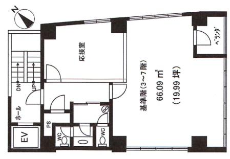 SNT八丁堀ビル基準階図面