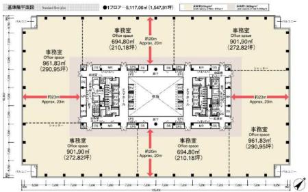 KDX豊洲グランスクエア基準階図面