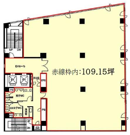 西五反田８丁目ビル基準階間取り図