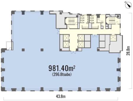 虎ノ門2丁目タワー基準階間取り図