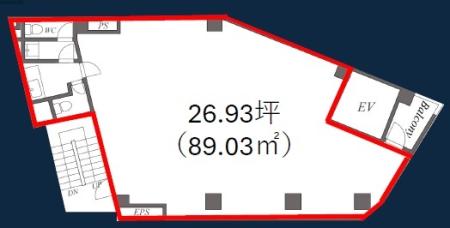 ＡＳ　ＯＮＥ東池袋ビル基準階間取り図