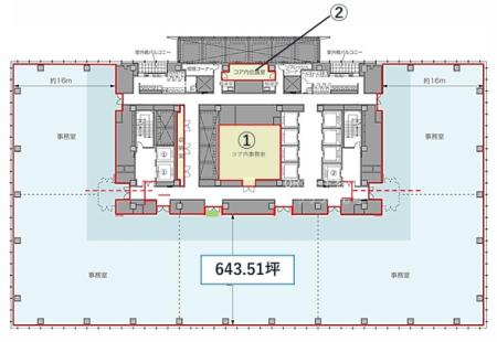 グラントウキョウサウスタワー基準階間取り図