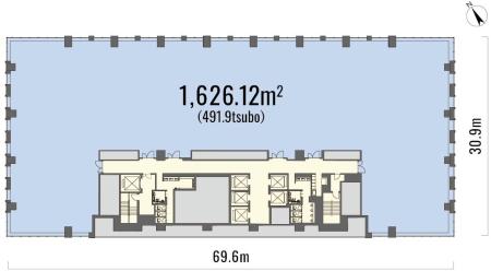 京橋トラストタワー基準階間取り図