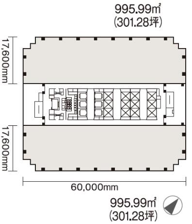 豊洲ONビル基準階間取り図