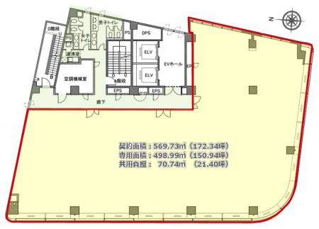 ビック池袋東口ビル基準階間取り図