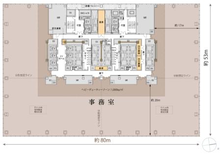世界貿易センタービルディング本館基準階図面