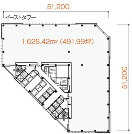大手町ファーストスクエアイーストタワー基準階図面