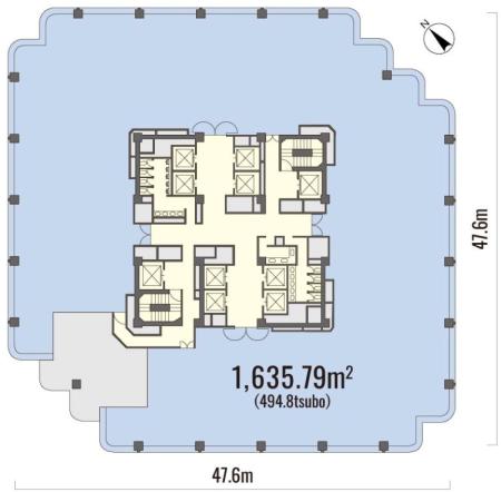 御殿山トラストタワー基準階間取り図