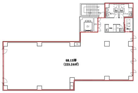 ONEST神⽥⻄福⽥町ビル基準階間取り図