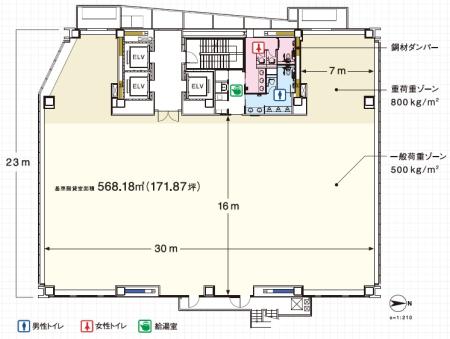 赤坂榎坂ビル基準階間取り図