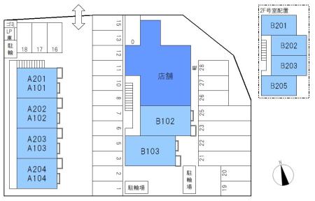エアリーコートB棟配置図
