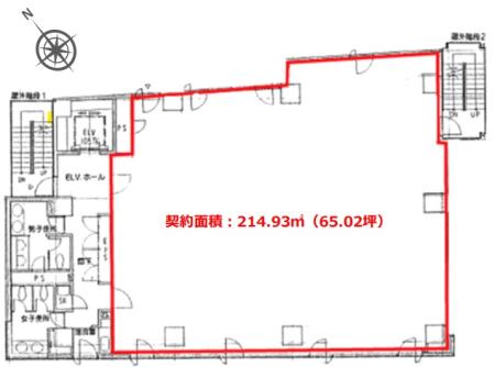 白鹿茅場町ビル基準階図面