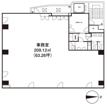 いちご恵比寿西ビル基準階間取り図