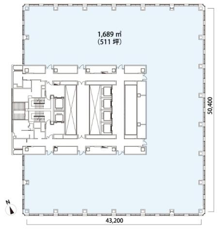 新宿フロントタワー基準階図面