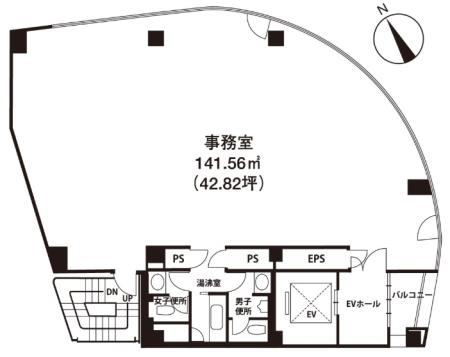 いちご西五反田ビル基準階間取り図