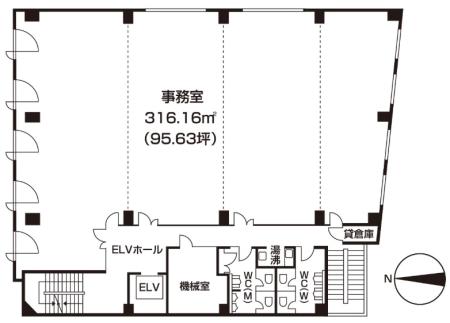 府中第一生命ビルディング基準階間取り図